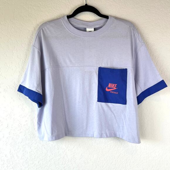 NWT Nike purple oversized Crop Top Purple XL - Picture 2 of 8
